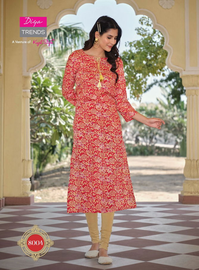 Garden City Vol 8 By Diya Trends  Casual Wear Straight Kurtis Wholesalers In Delhi
